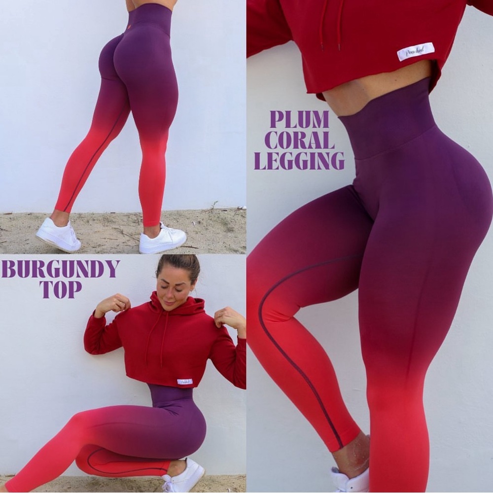 Peached by Nellie, seamless scrunch butt ombré leggings. - Picture 4 of 5
